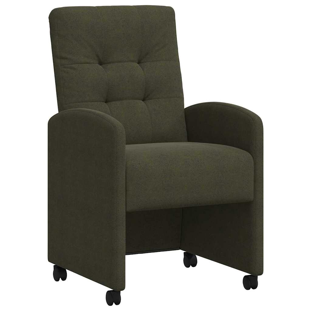 Spisebordsstole med hjul 2 pcs Army grøn 58 x 67 x 97 cm