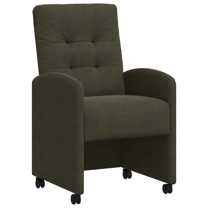Spisebordsstole med hjul 2 pcs Army grøn 58 x 67 x 97 cm