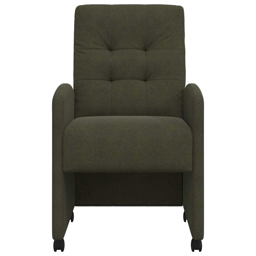 Spisebordsstole med hjul 2 pcs Army grøn 58 x 67 x 97 cm