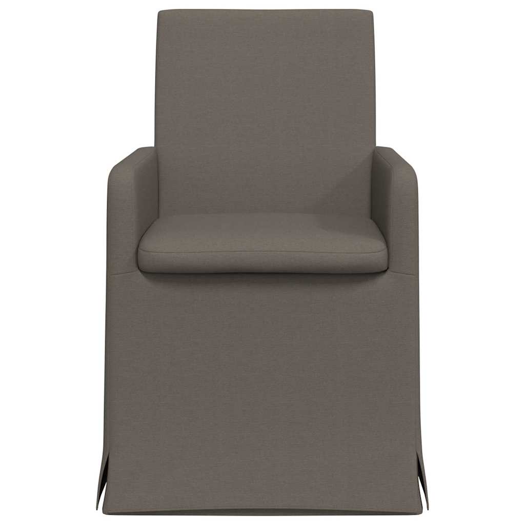 Spisestole med hjul 2 pcs Lysegrå 57 x 67 x 95 cm Linned