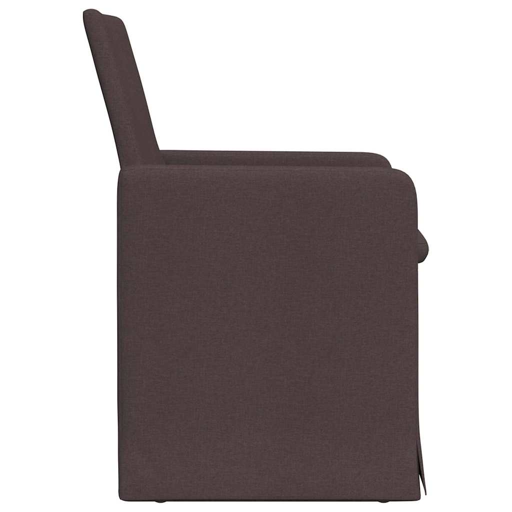 Spisestole 2 pcs Mørkebrun 57 x 67 x 95 cm Stof