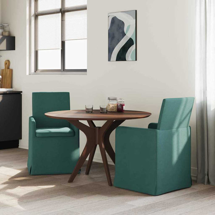 Spisestole 2 pcs Mørkegrøn 57 x 67 x 95 cm Stof