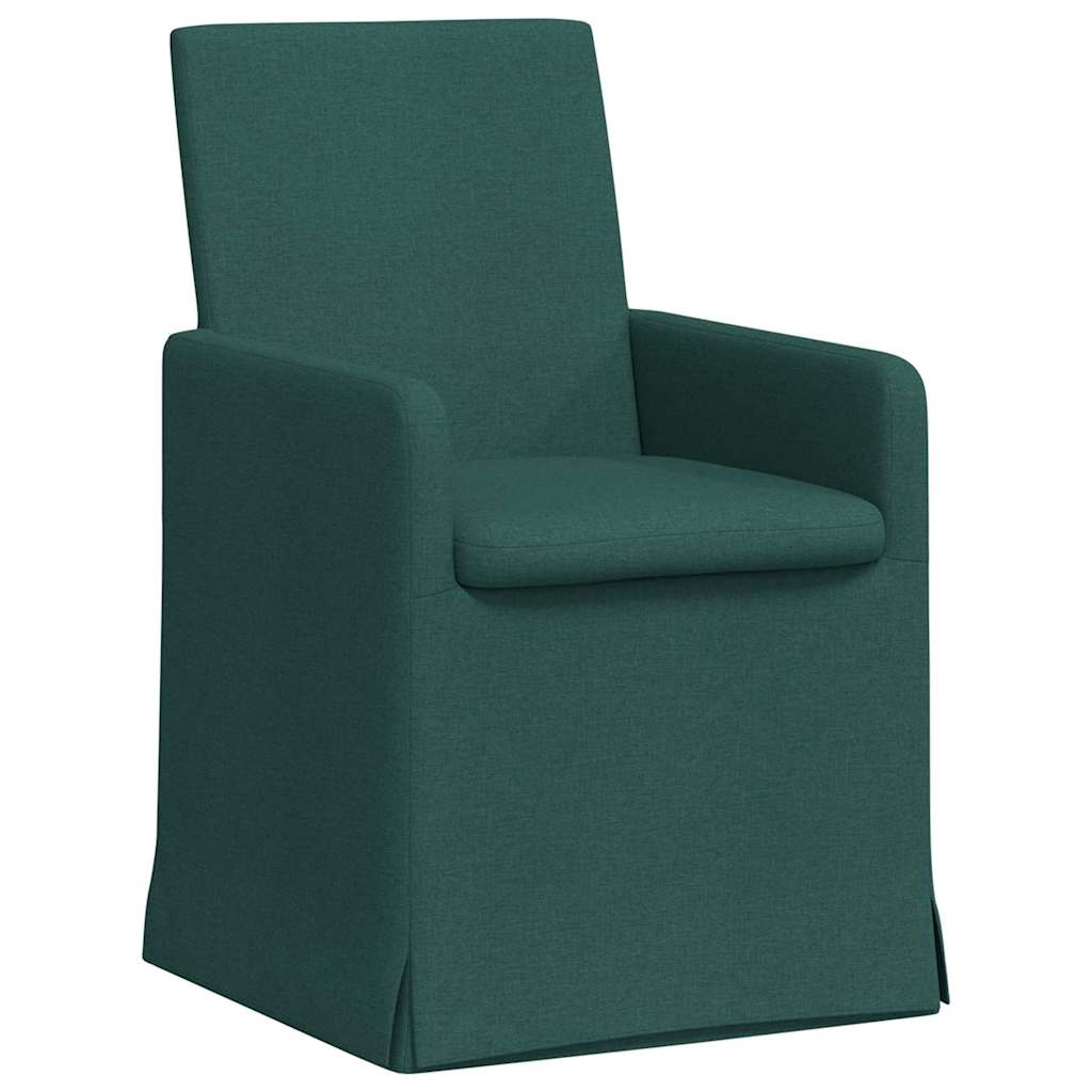 Spisestole 2 pcs Mørkegrøn 57 x 67 x 95 cm Stof