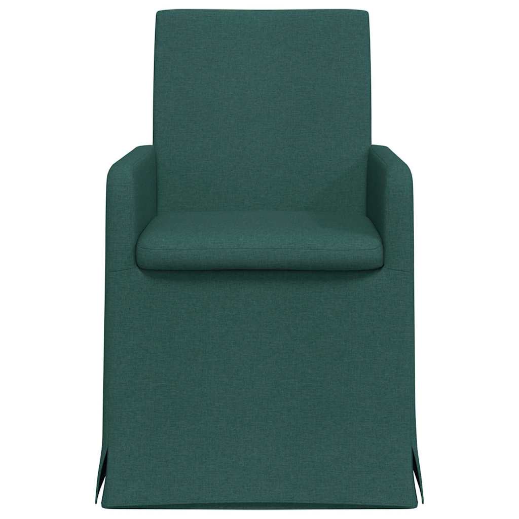 Spisestole 2 pcs Mørkegrøn 57 x 67 x 95 cm Stof