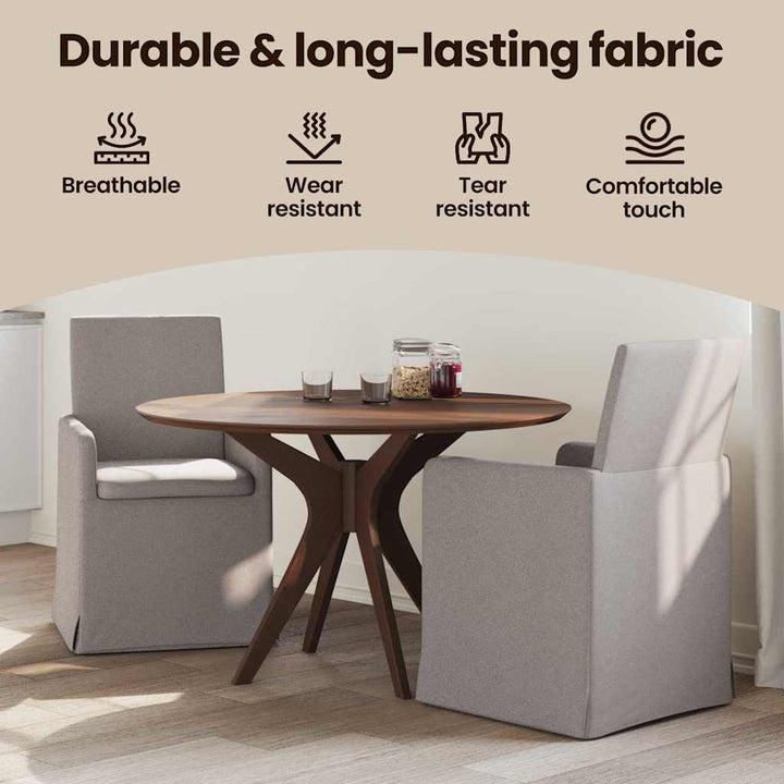 Spisestole 2 pcs Gråbrun 57 x 67 x 95 cm Stof