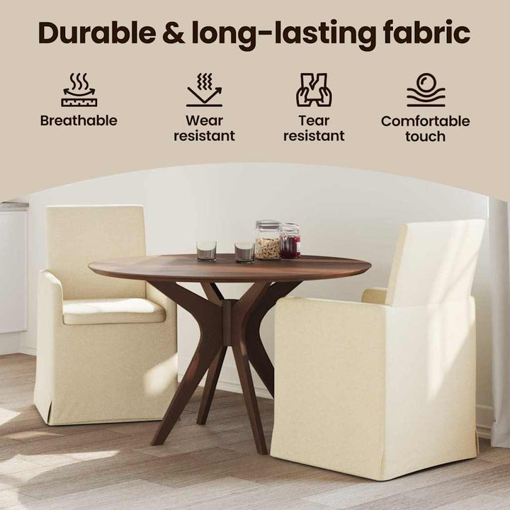 Spisestole 2 pcs Creme 57 x 67 x 95 cm Stof