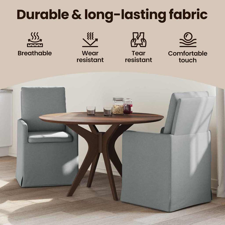 Spisestole 2 pcs Lysegrå 57 x 67 x 98 cm Stof