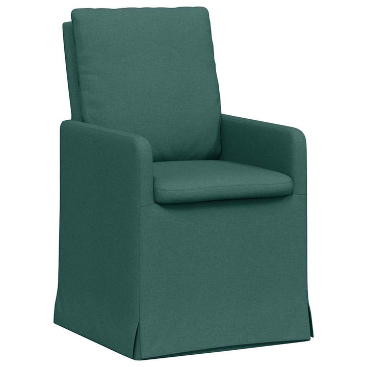 Spisestole 2 pcs Mørkegrøn 57 x 67 x 98 cm Stof