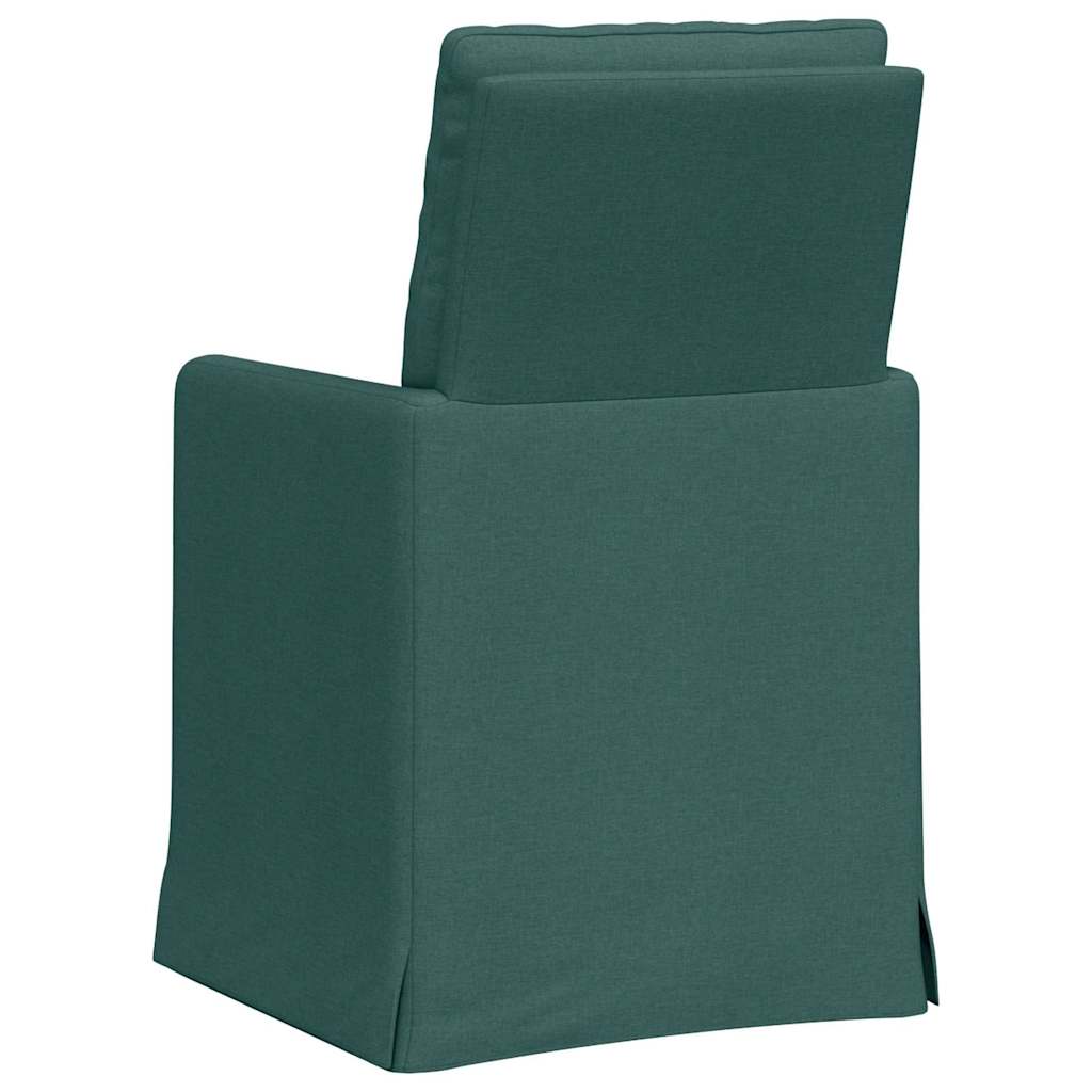 Spisestole 2 pcs Mørkegrøn 57 x 67 x 98 cm Stof