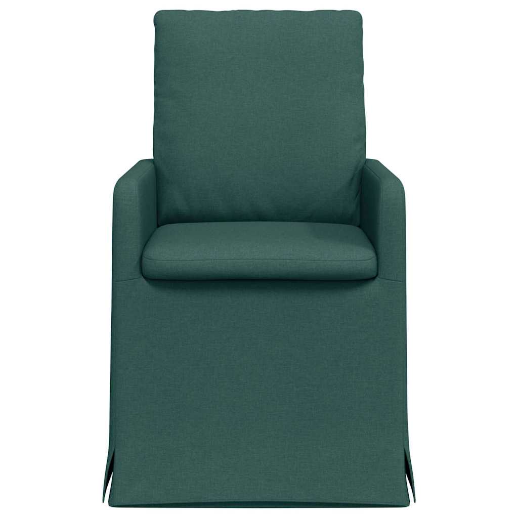 Spisestole 2 pcs Mørkegrøn 57 x 67 x 98 cm Stof