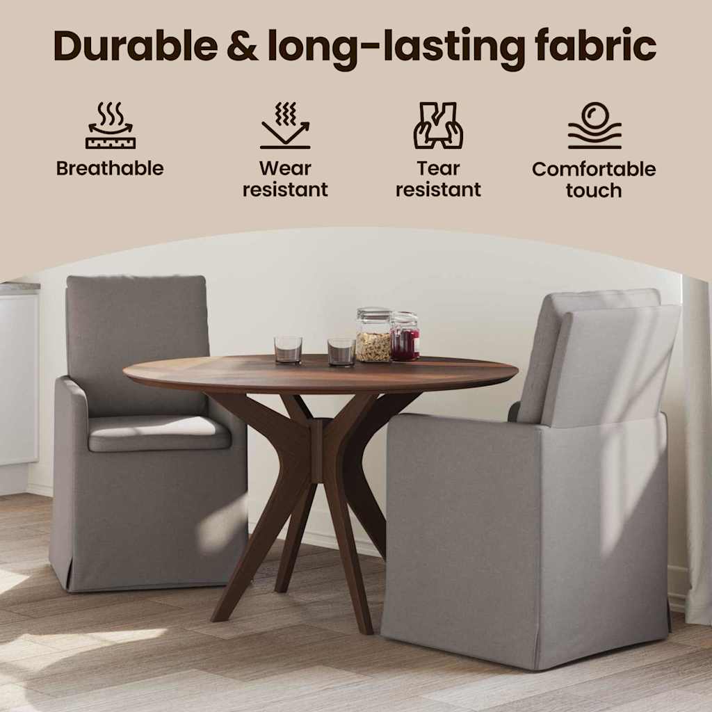 Spisestole 2 pcs Gråbrun 57 x 67 x 98 cm Stof