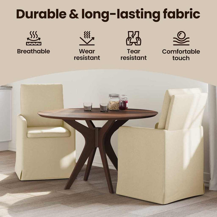 Spisestole 2 pcs Creme 57 x 67 x 98 cm Stof