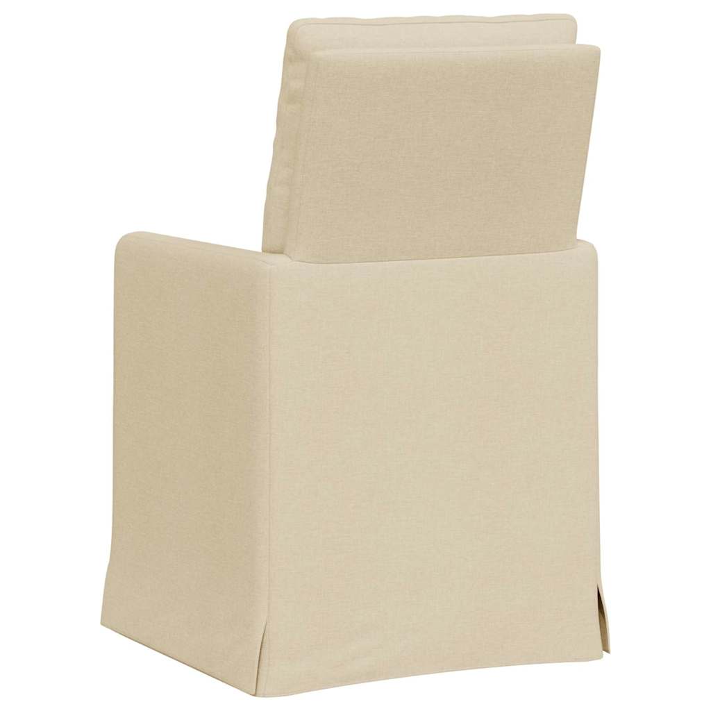 Spisestole 2 stk. Stof Creme 57 x 67 x 98 cm