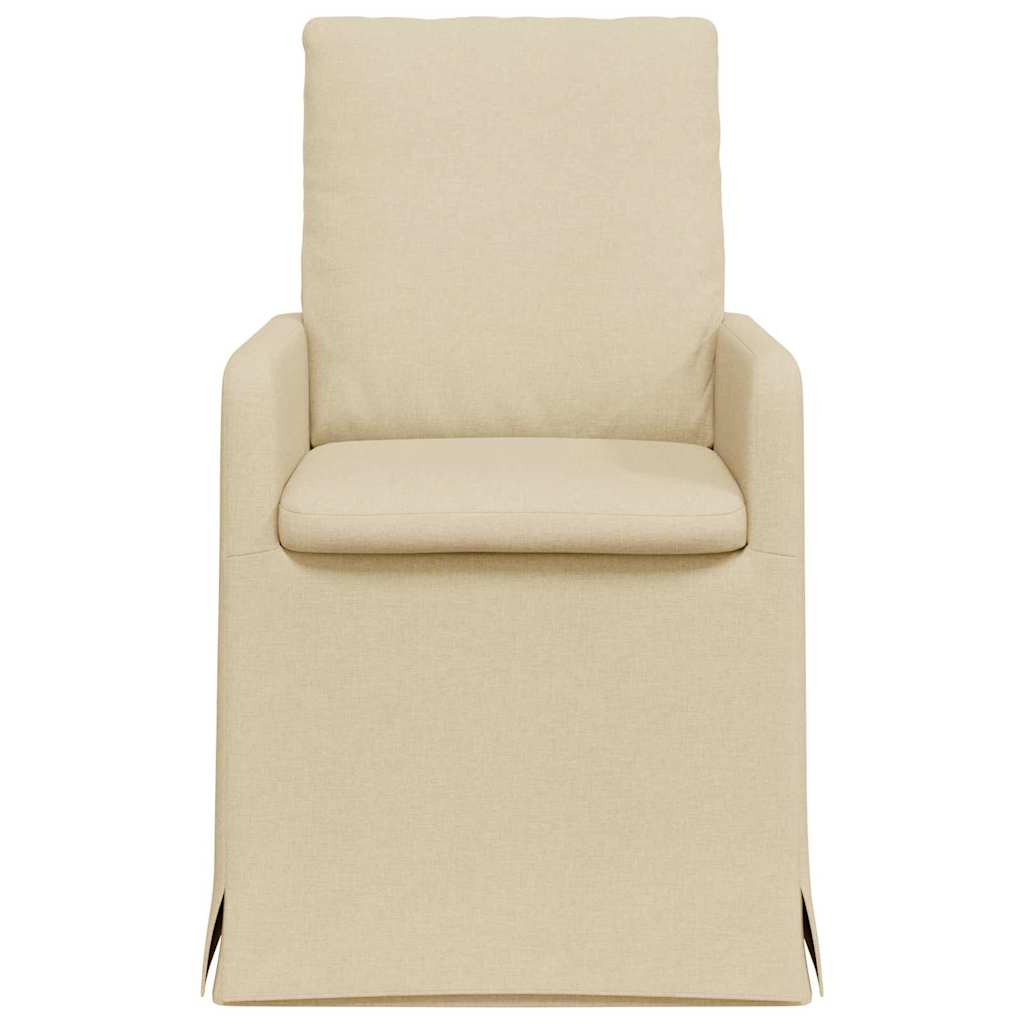 Spisestole 2 pcs Creme 57 x 67 x 98 cm Stof