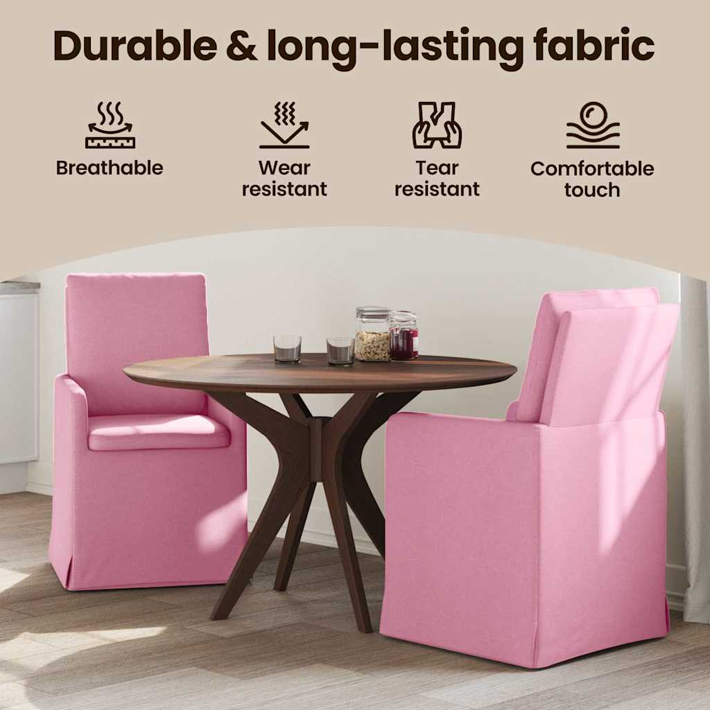Spisestole 2 pcs Lyserød 57 x 67 x 98 cm Stof