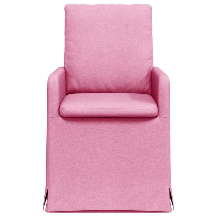 Spisestole 2 stk. Stof Lyserød 57 x 67 x 98 cm