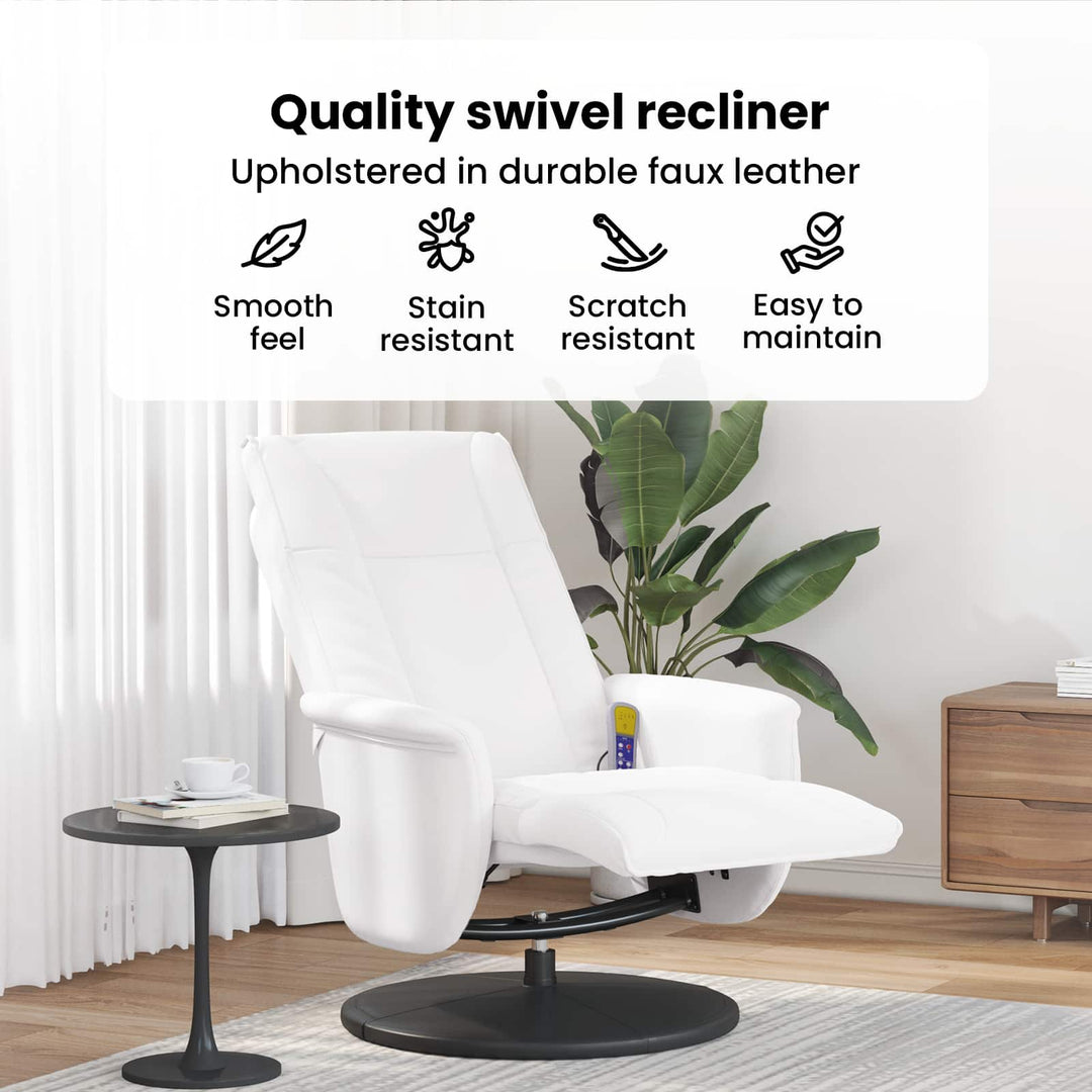 Svingende Massage Recliner Stol Hvid 71 x 90 x 105 cm