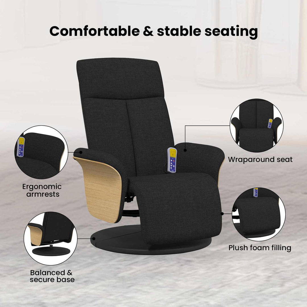 Massage Lænestol Sort 79 x 87 x 104,5 cm Stof
