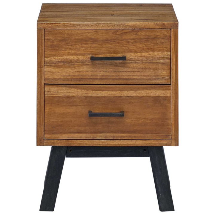 Sengebord med skuffe Naturfarvet 40 x 35 x 55 cm Massiv Teaktræ