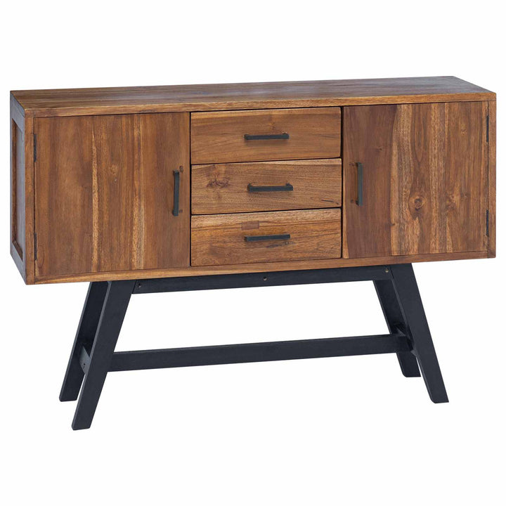 TV-bord med skuffe Naturfarvet 110 x 30 x 75 cm Massiv Teaktræ