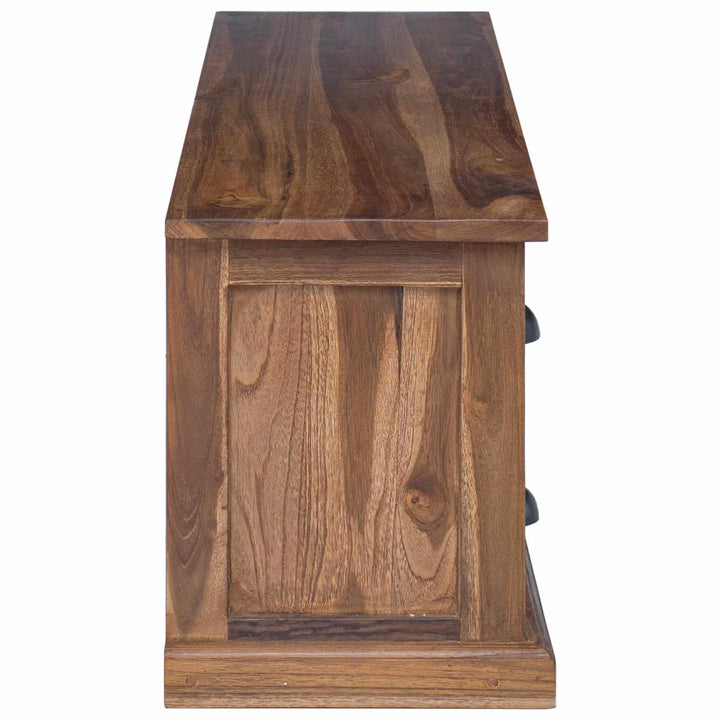 TV-bord med skuffe Naturfarvet 110 x 30 x 40 cm Massiv Teaktræ
