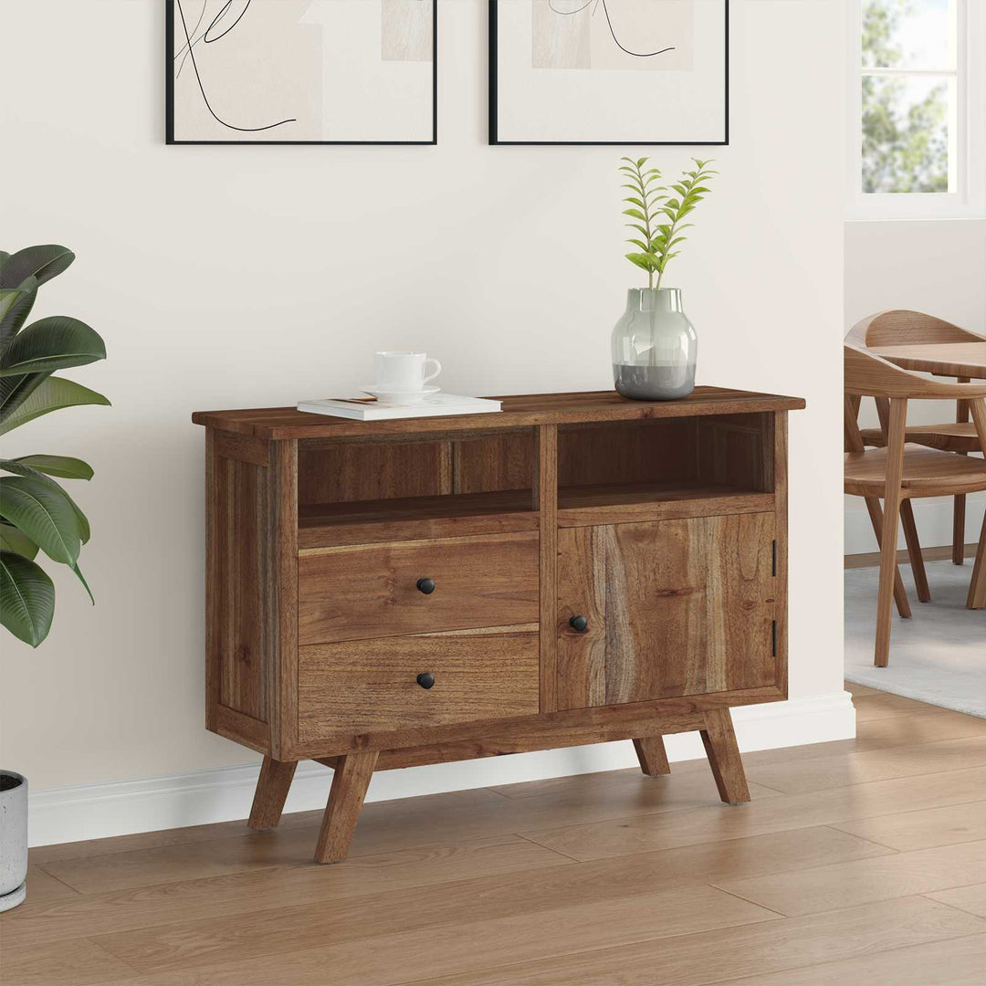 Sideboard Naturfarvet 100 x 30 x 68 cm Massiv Teaktræ