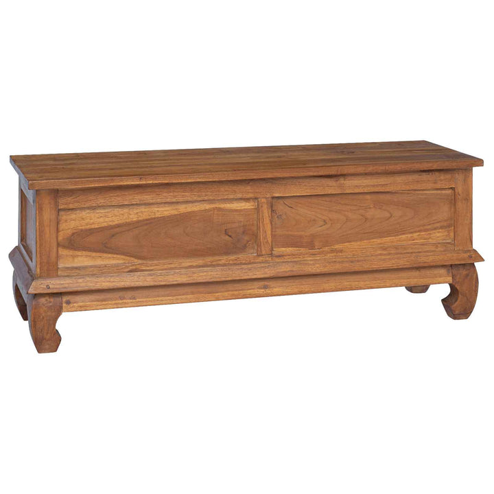 TV-bord med skuffe Naturfarvet 110 x 35 x 40 cm Massiv Teaktræ