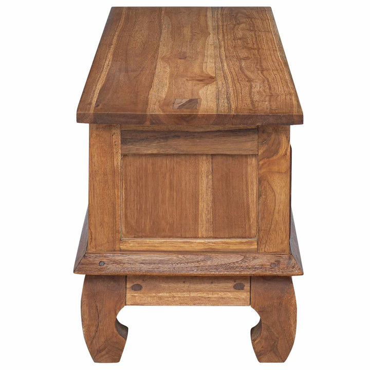 TV-bord med skuffe Naturfarvet 110 x 35 x 40 cm Massiv Teaktræ