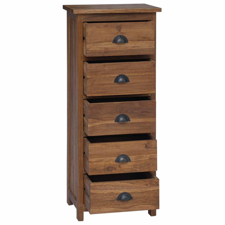 Skuffeskab Naturfarvet 45 x 35 x 110 cm Massiv Teaktræ