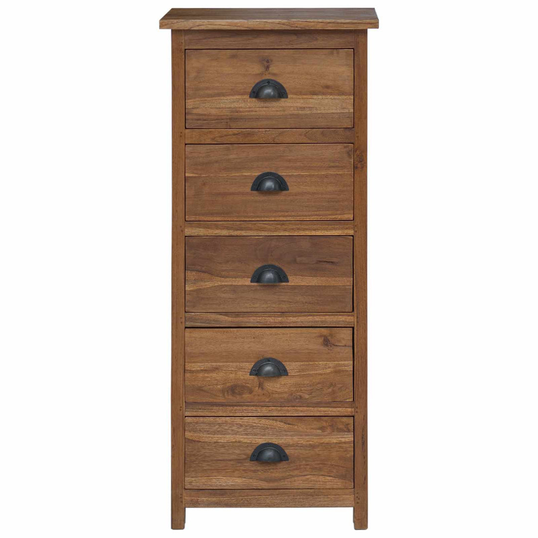Skuffeskab Naturfarvet 45 x 35 x 110 cm Massiv Teaktræ