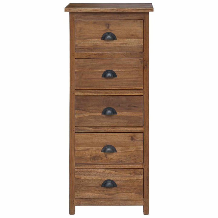 Skuffeskab Naturfarvet 45 x 35 x 110 cm Massiv Teaktræ