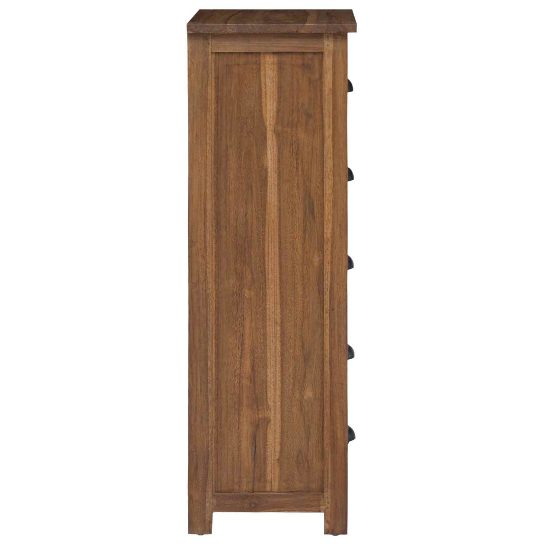 Skuffeskab Naturfarvet 45 x 35 x 110 cm Massiv Teaktræ