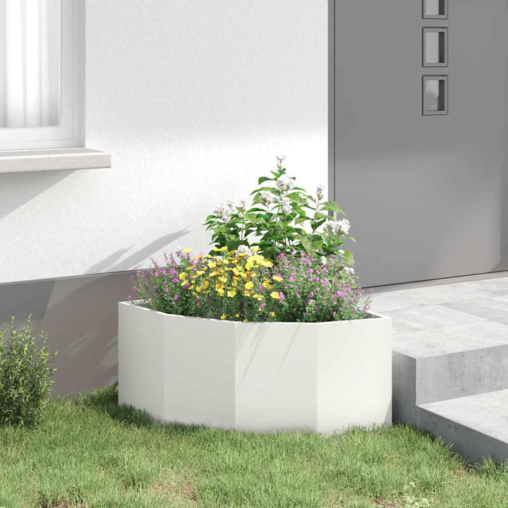 Hjørne Plantekasse Hvid 60 x 60 x 35 cm Stål
