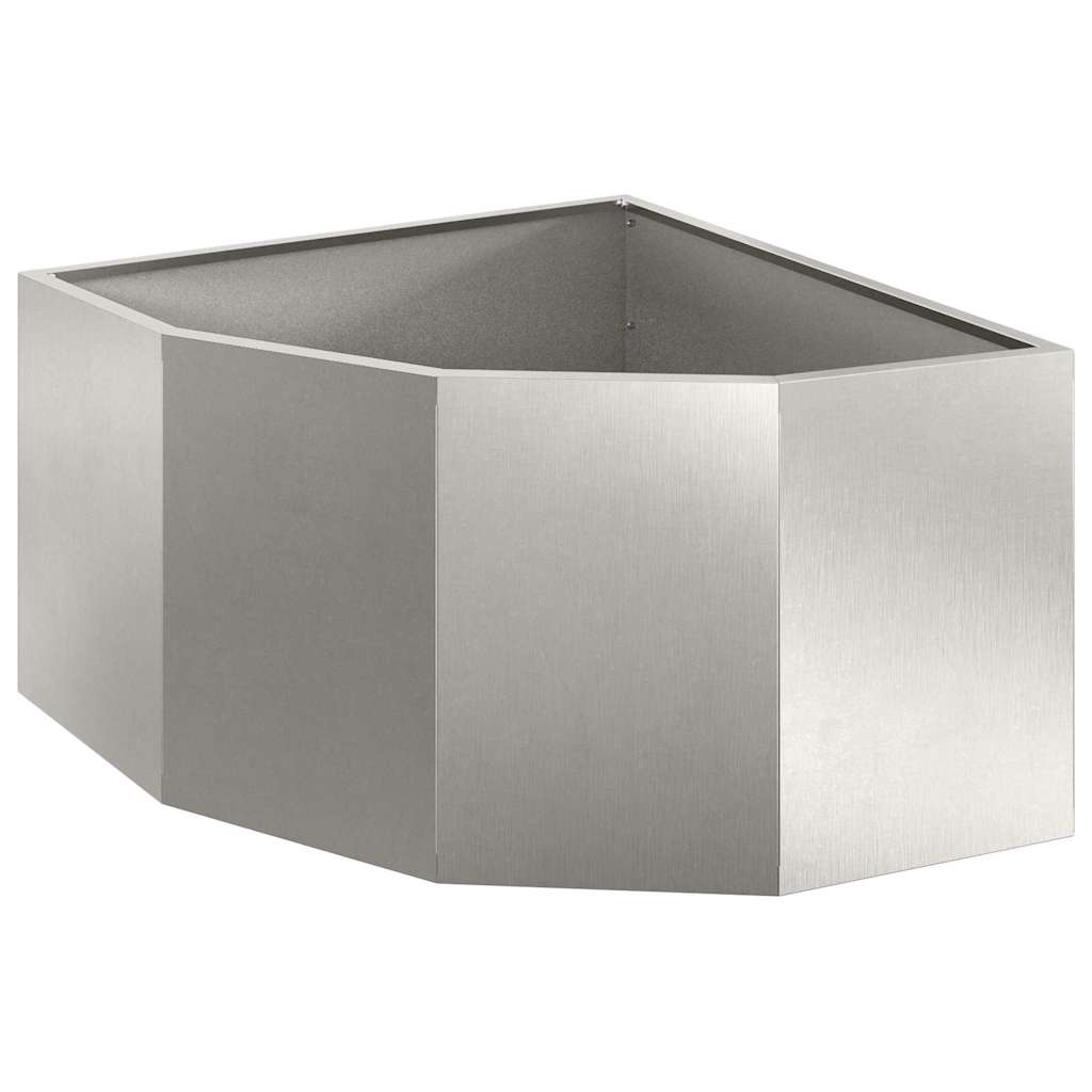 Hjørne Plantekasse Sølv 60 x 60 x 35 cm Rustfrit stål