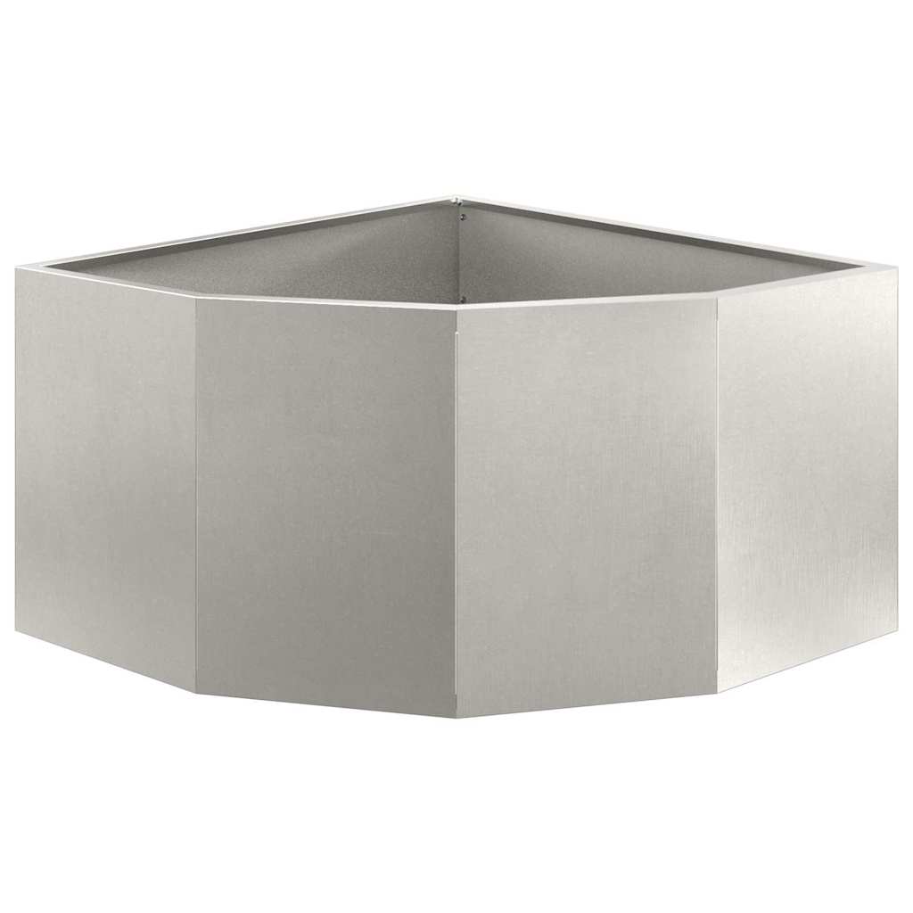 Hjørne Plantekasse Sølv 60 x 60 x 35 cm Rustfrit stål