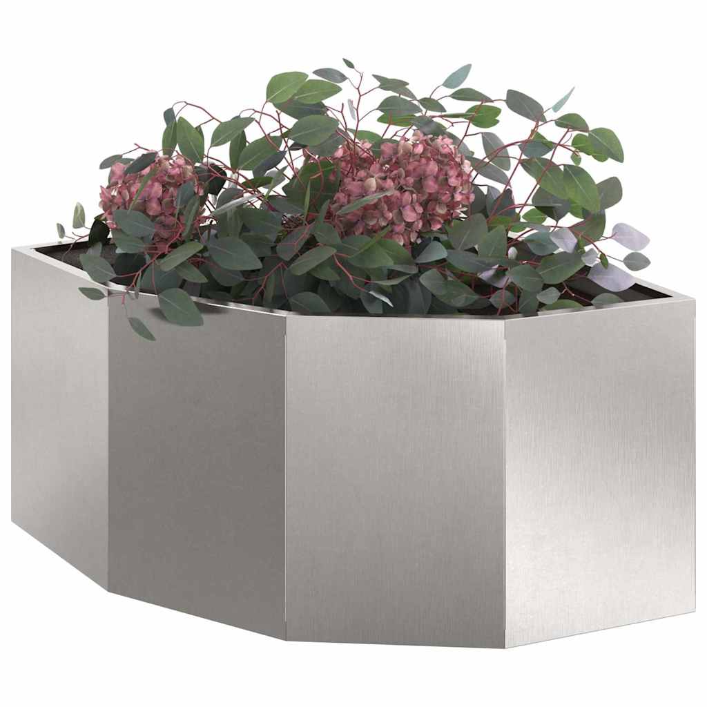 Hjørne Plantekasse Sølv 60 x 60 x 35 cm Rustfrit stål