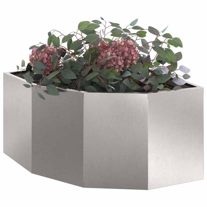 Hjørne Plantekasse Sølv 60 x 60 x 35 cm Rustfrit stål