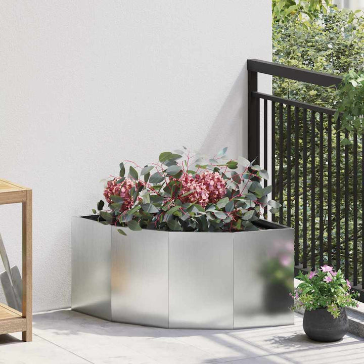 Hjørne Plantekasse Sølv 60 x 60 x 35 cm Galvaniseret stål