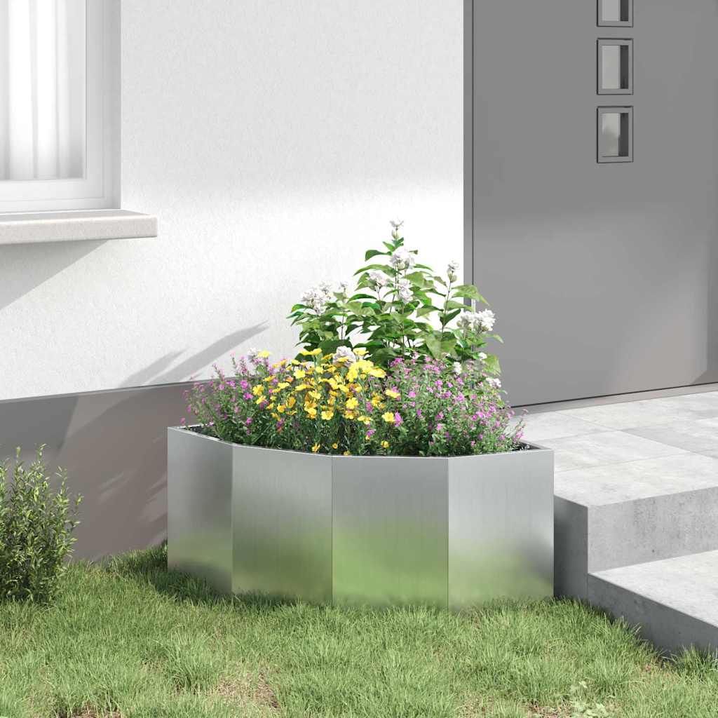 Hjørne Plantekasse Sølv 60 x 60 x 35 cm Galvaniseret stål