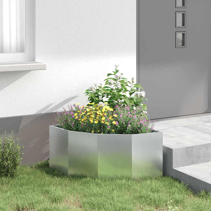 Hjørne Plantekasse Sølv 60 x 60 x 35 cm Galvaniseret stål