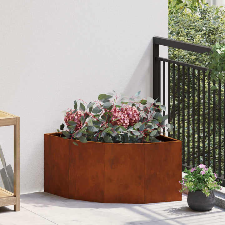 Hjørne Plantekasse Rusten 60 x 60 x 35 cm Forvitret stål