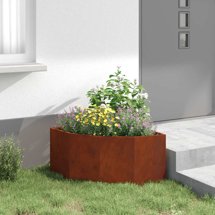 Hjørne Plantekasse Rusten 60 x 60 x 35 cm Forvitret stål