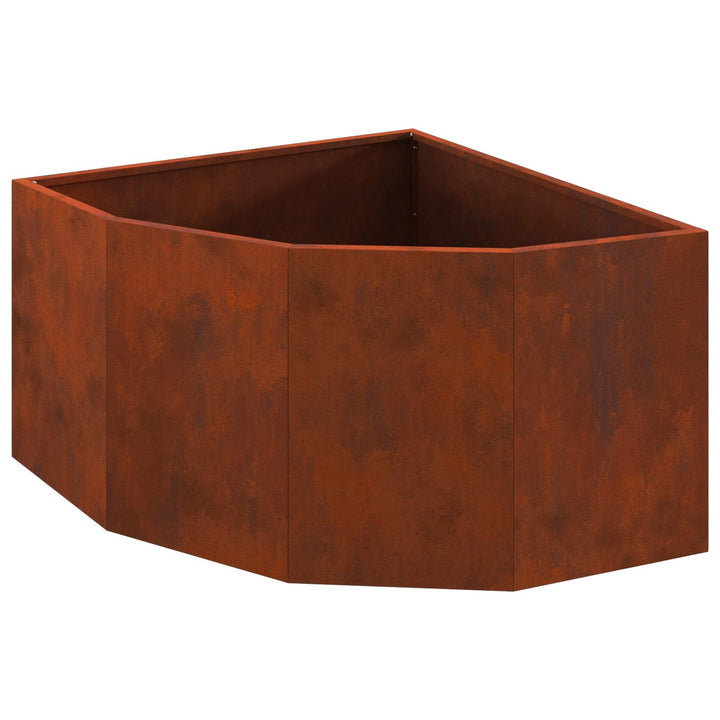 Hjørne Plantekasse Rusten 60 x 60 x 35 cm Forvitret stål