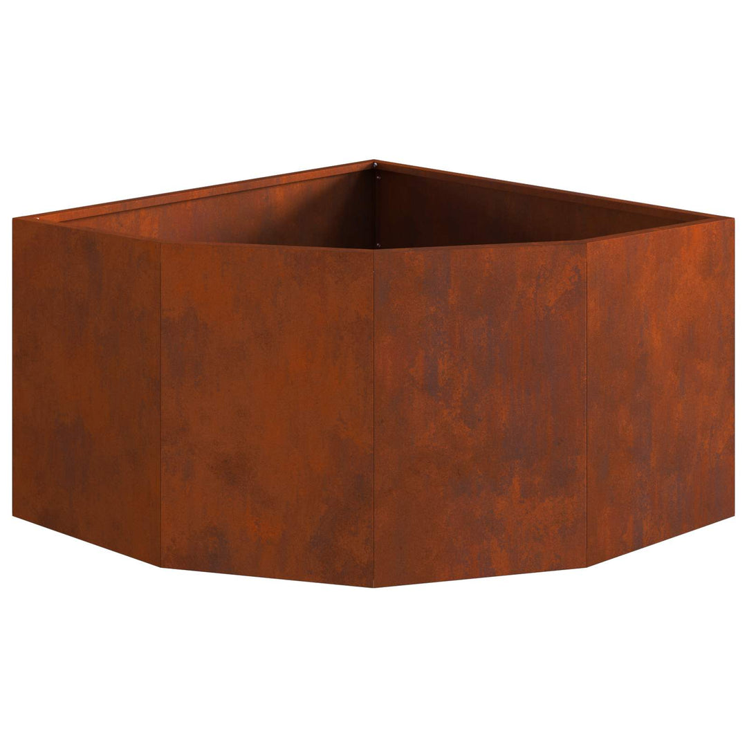 Hjørne Plantekasse Rusten 60 x 60 x 35 cm Forvitret stål