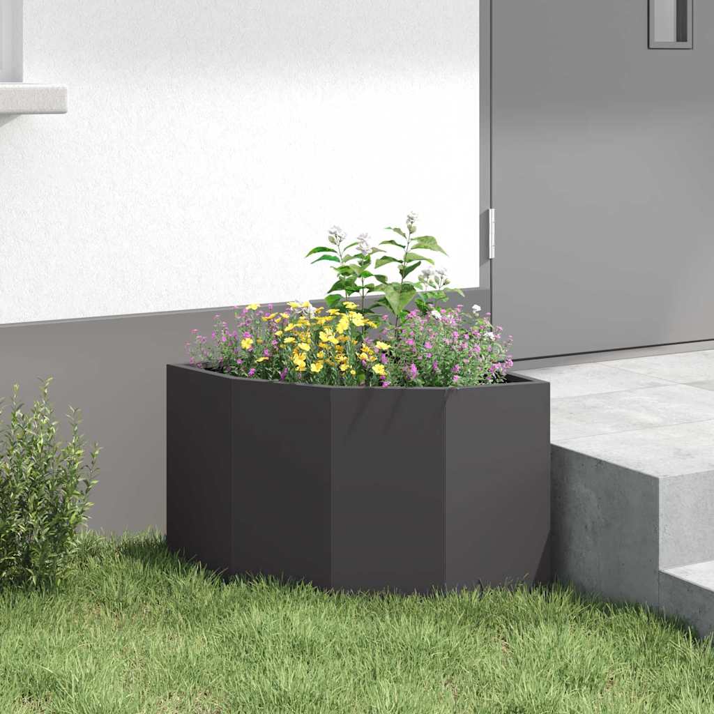 Hjørne Plantekasse Sort 45 x 45 x 35 cm Stål