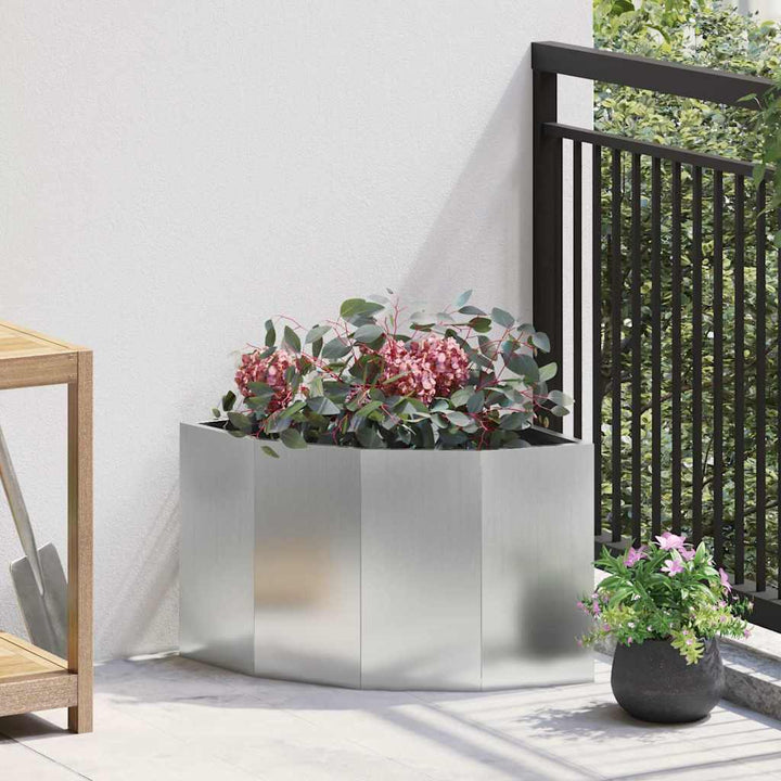 Hjørne Plantekasse Sølv 45 x 45 x 35 cm Galvaniseret stål