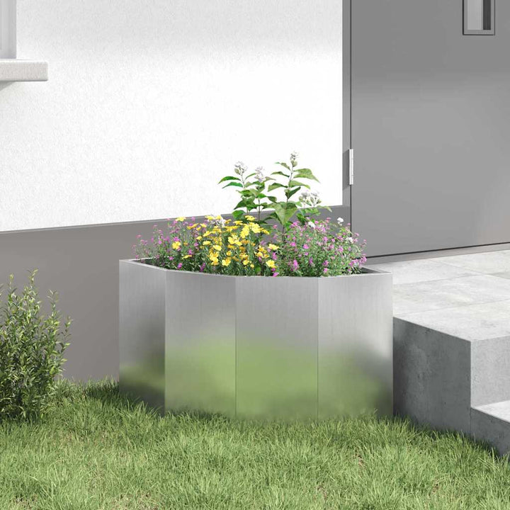 Hjørne Plantekasse Sølv 45 x 45 x 35 cm Galvaniseret stål