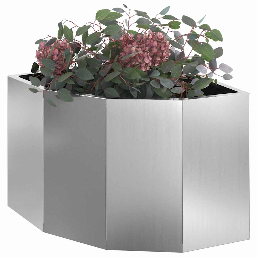 Hjørne Plantekasse Sølv 45 x 45 x 35 cm Galvaniseret stål
