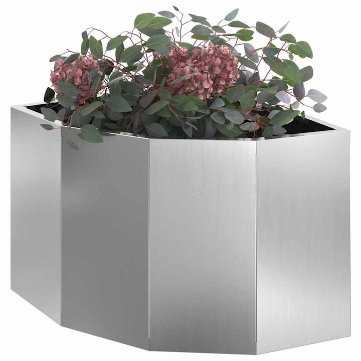 Hjørne Plantekasse Sølv 45 x 45 x 35 cm Galvaniseret stål