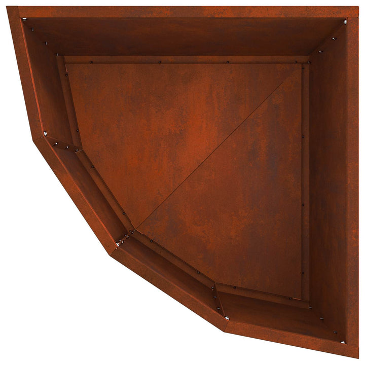 Hjørne Plantekasse Rusten 45 x 45 x 35 cm Forvitret stål
